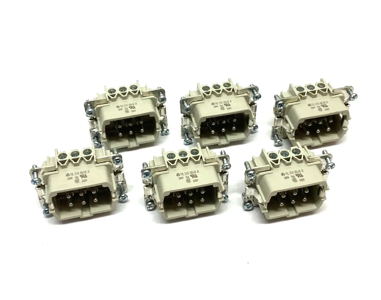 70.310.0640.0 | Wieland  Heavy Duty Hood Insert 6+PE Contacts 500V 16A LOT OF 6 - New Other
