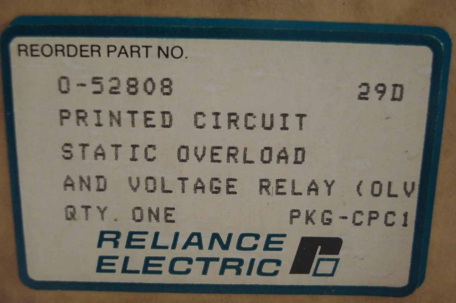 NEW RELIANCE ELECTRIC 0-52808 PRINTED CIRCUIT