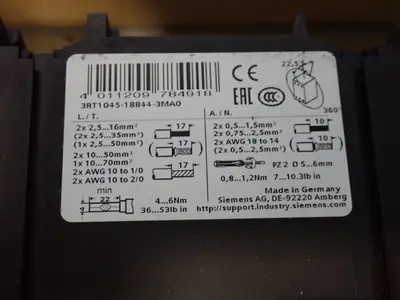 USED SIEMENS 3RT10451BB443MA0