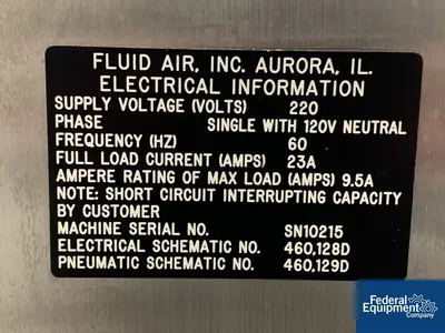 USED Fluid Air Fluid Air Fluid Bed Dryer, Model FA1