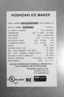 USED Hoshizaki DCM-300BAH-OS