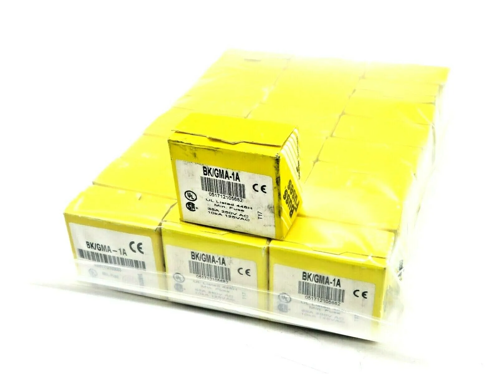 2500 NEW BUSSMANN BK/GMA-1A FUSES 35A 250V BKGMA1A 25 BOXES OF 100