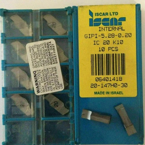 ISCAR GIPI 5.28 0.20 IC 20 Carbide Inserts Grooving 10 Pcs Lathe Self Grip Cut