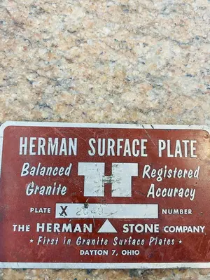 48" X 96" X 16" HERMAN PINK GRANITE SURFACE PLATE. STOCK # 0313522