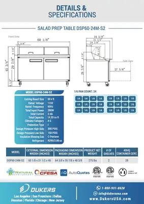 New | in-Stock Dukers _UNKNOWN_ Food Prep Tables Illinois US | Falcon Restaurant Supply #1376871