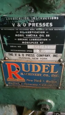 Used V&O 45T O.B.I. Presses Quebec CA | Machineco #1262884