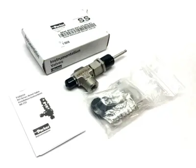 NEW PARKER HIGH PRESSURE RELIEF VALVE, MANUAL OVERRIDE, ANGLED