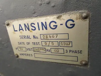 Lansing, engine lathe, 10 HP, 1967