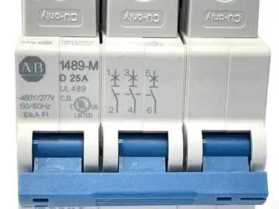USED ALLEN-BRADLEY SER. D CIRCUIT BREAKER 25A 3-POLE D-CURVE