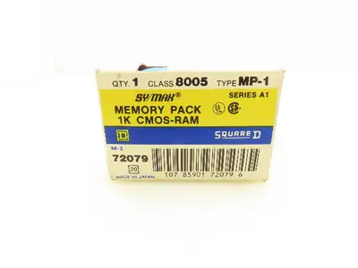 Square D 8005-MP-1 SY/MAX Memory Pack 1K CMOS-RAM Series A1 Class 8005 Type MP-1