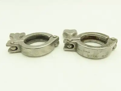 1.5" Tri Clover Clamp Stainless Steel Sanitary Flange 5/16 Thumb Screw Lot of 15