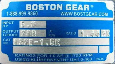 NEW BOSTON GEAR 832B-1.5K SPEED REDUCER 832B15K