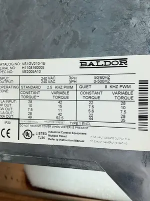 Used BALDOR VS1GV2101B Variable Speed Drives Ohio US | HGR 24 #1488475