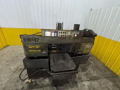 12" X 12" HYD-MECH MODEL #H-12A AUTOMATIC FEED HORIZONTAL SAW PLC-100 CONTROLS & NESTING: STOCK #23723