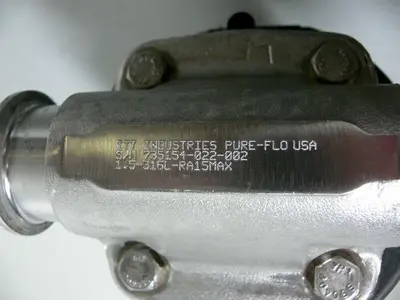 USED LOT OF 3 ITT PURE-FLO 316L DIAPHRAGM VALVES W/ ADVANTAGE 90PSI ACTUATORS