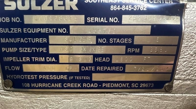 USED SULZER MSD 3X6X9E