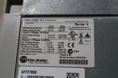 NEW ALLEN BRADLEY 20BD096A0ANNANA0 AC DRIVE POWERFLEX 700 3 PHASE STOCK S-599