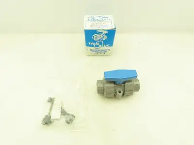 Plast-o-matic MBV100EPT-CP True Blue 1" NPT Threaded True Union Ball Valve EPDM