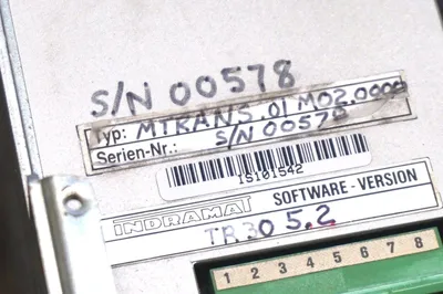 USED INDRAMAT MTRANS.01M02.0000 SERVO DRIVE CONTROLLER SOFTWARE VERSION TR305.2