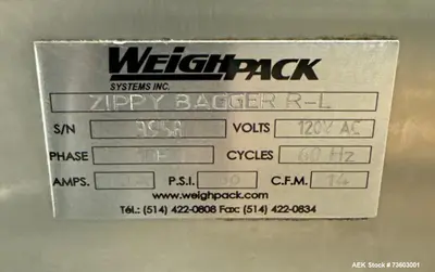 USED WEIGHPACK SYSTEMS ZIPPY BAGG