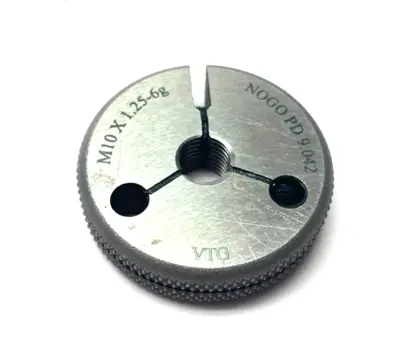 USED VERMONT GAGE THREADED RING GAUGE M10X1.25-6G NOGO PD 9.042