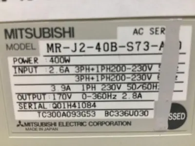 USED MITSUBISHI MR-J2-40B-S73-A10