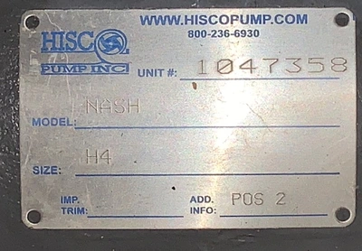 Nash Vacuum Pump size H4, Rebuilt Storeroom Spare