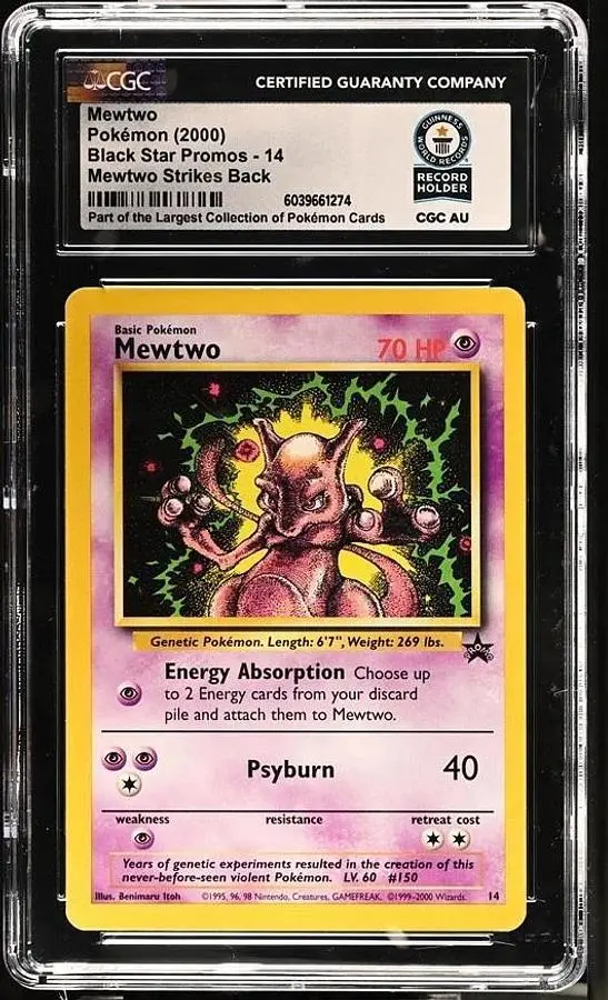 2000 Pokemon Mewtwo Black Star Promo #14 CGC WORLD RECORD SLAB 1/1