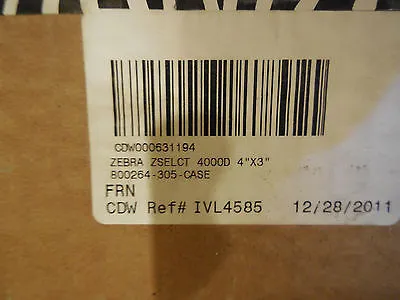8 ROLLS NEW ZEBRA 800264-305 4000D LABELS 800264305