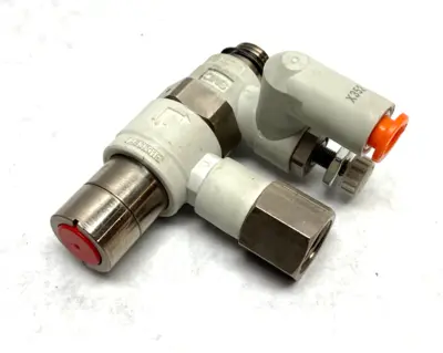 USED SMC SPEED CONTROL W/ CHECK VALVE 1/4" TUBE TO 1/4" THREAD