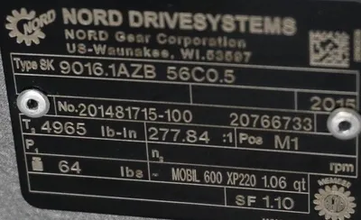NEW NORD DRIVESYSTEMS 9016.1AZB 56C0.5 GEARBOX 9016.1AZB56C0.5