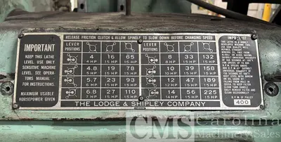 USED LODGE & SHIPLEY T 60" RIGHT ANGLE CHUCKING LATHE