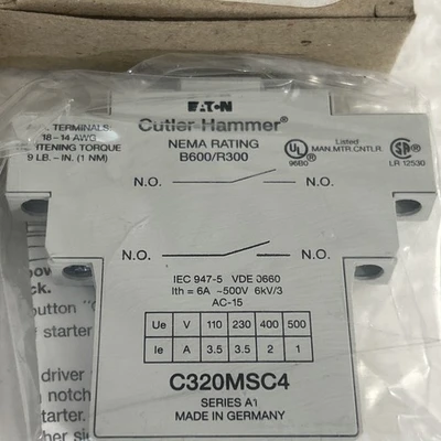 NEW Cutler-Hammer C320MSC4