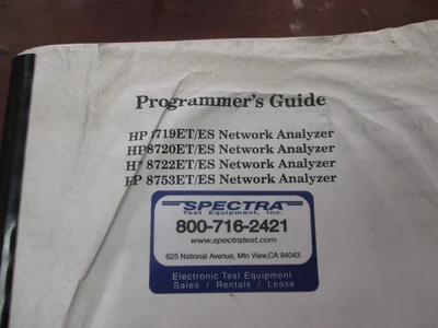 HP 08753-90475 Used Programmer's Guide