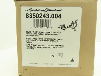 American Standard Commercial Wall-Mount Service Sink Faucet 3" Vac Breaker Spout
