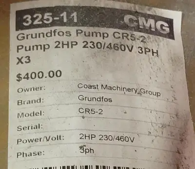 NEW GRUNDFOS CR5-7 K-FGJ-A-V-HQQV