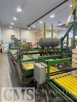 USED UNIVERSAL IN-LINE PALLET NAILER WITH STACKER