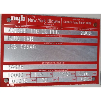 USED NEW YORK BLOWER 24 PLR