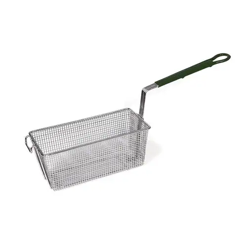 Browne 79204 Fryer Basket W/ Coated Handle & Front Hook, 13" X 5 2/5" X 5 7/10"
