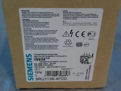 New | in-Stock SIEMENS 3RU11364FD0 Relays & Switches | HGR 24 #739630