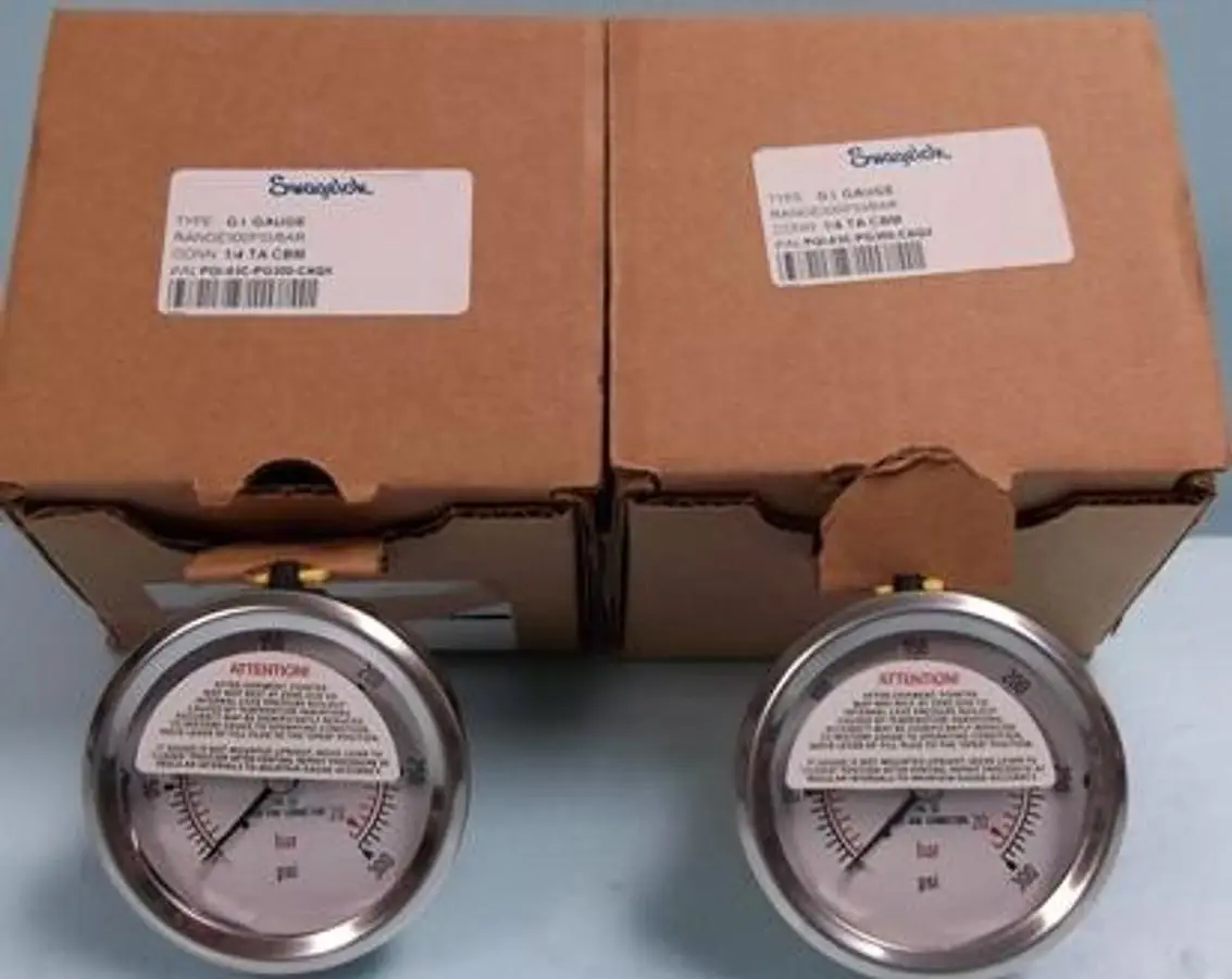 QTY. 2. SWAGELOK TYPE: G.I. GAUGE RANGE: 300 PSI/B...