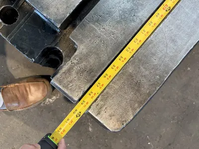 60" WIDE X 108" LONG X 8" THICK T-SLOTTED BOLSTER PLATE. STOCK # 0541526