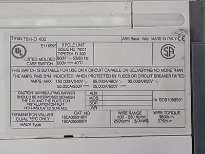 USED ABB T5H-D 400