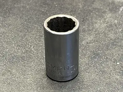 Craftsman Vintage 15MM 12 Point 1/2" Drive Shallow Socket V Series USA 44236