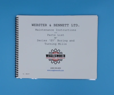 WEBSTER & BENNETT EV Manual MACHINE PARTS | T.R. Wigglesworth Machinery Co. (2)