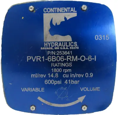 USED CONTINENTAL HYDRAULICS PVR1-6B06-RM-O-6-I VANE PUMP PVR16B06RMO6I