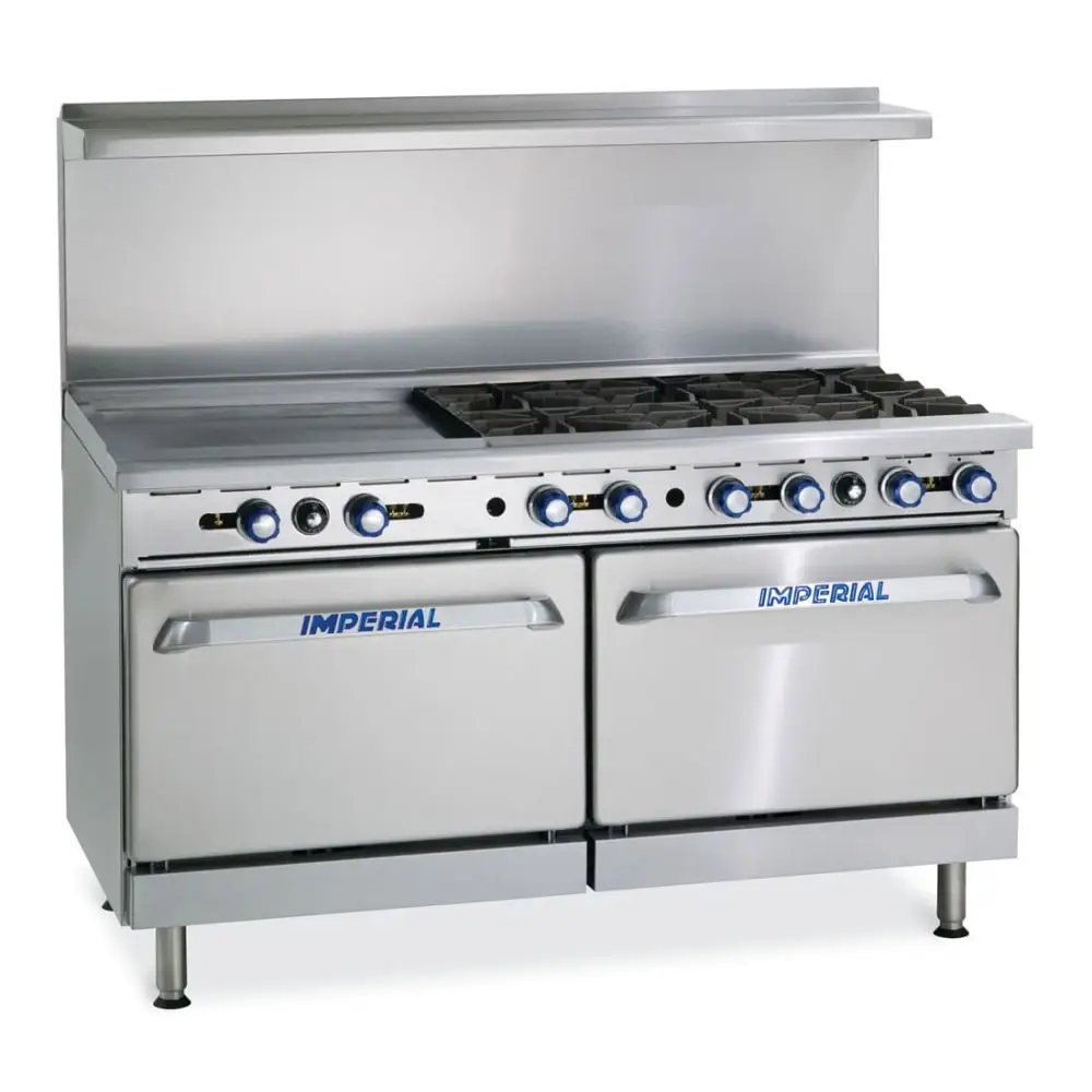 Imperial IR-6-G24 60in Restaurant Range 6 Gas Burner W/ 24in Griddle & 2 Ovens