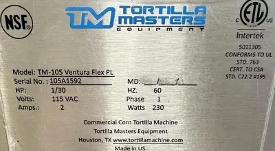 USED TORTILLA MASTER TM105