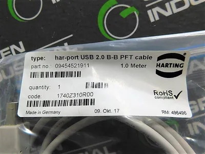 Harting 09454521911 har-port USB 2.0 Male B to Female B PFT cable 1 meter New