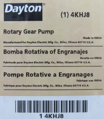 NEW DAYTON 4KHJ8 ROTARY GEAR PUMP